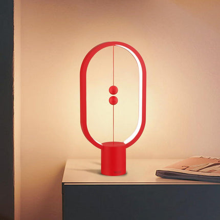 Red Magnetic Balance LED Table Lamp: USB-Powered, Dimmable Eye-Care Light with Award-Winning Design for Australian Homes & Offices.