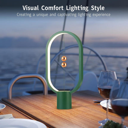 Green Magnetic Balance LED Table Lamp: USB-Powered, Dimmable Eye-Care Light with Award-Winning Design for Australian Homes & Offices.