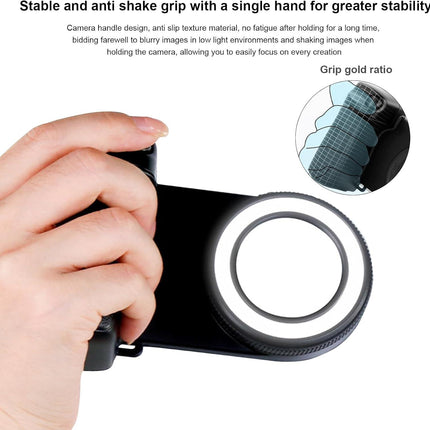 Magnetic Phone Camera Grip with Fill Light & Remote: Stable Shooting Holder for iPhone/Android – Ideal for Vlog, Selfie & Photography.