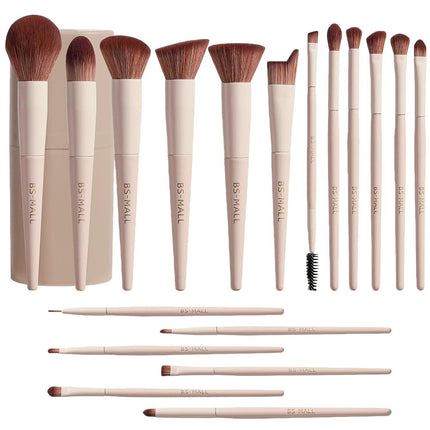 Matte Beige Makeup Brush Set (18-Piece): Professional, Cruelty-Free for Foundation, Blush & Eyeshadow, Ideal for Aussies.