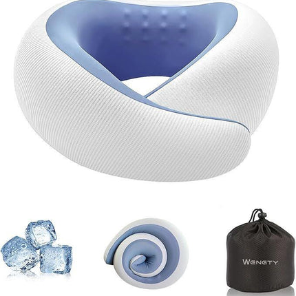 Travel Pillows for Airplanes,Memory Foam Neck Pillow for Traveling,Smooth & Cooling Fabric Plane Pillow for Long Flight,Ideal for Travels,Airplanes,Offices,Cars (Gray, Standard-Broad Fit).