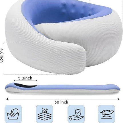 Travel Pillows for Airplanes,Memory Foam Neck Pillow for Traveling,Smooth & Cooling Fabric Plane Pillow for Long Flight,Ideal for Travels,Airplanes,Offices,Cars (Gray, Standard-Broad Fit).