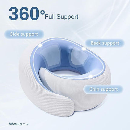 Travel Pillows for Airplanes,Memory Foam Neck Pillow for Traveling,Smooth & Cooling Fabric Plane Pillow for Long Flight,Ideal for Travels,Airplanes,Offices,Cars (Gray, Standard-Broad Fit).