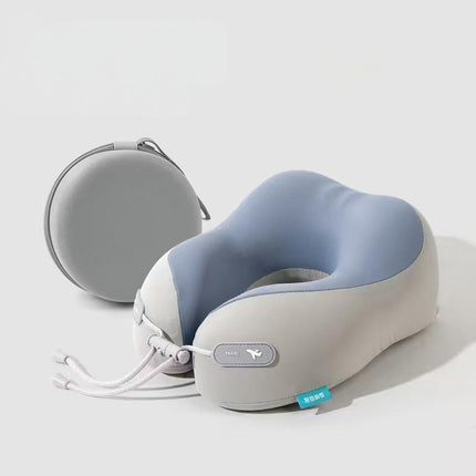 Cooling Memory Foam Neck Pillow for Travel-U-Shaped Ergonomic Travel Pillow for Adults,Flight Neck Pillow with Portable Case,Breathable Ice Silk Cover,Slow Rebound Support for Airplane,Car.