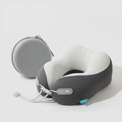 Cooling Memory Foam Neck Pillow for Travel-U-Shaped Ergonomic Travel Pillow for Adults,Flight Neck Pillow with Portable Case,Breathable Ice Silk Cover,Slow Rebound Support for Airplane,Car.