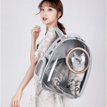 pet products Pet Space Capsule Backpack, Small Medium Cat Puppy Dog Carrier, Transparent Breathable Heat Proof, Pet Carrier for Travel Hiking Walking Camping, Grey.