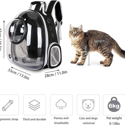 pet products Pet Space Capsule Backpack, Small Medium Cat Puppy Dog Carrier, Transparent Breathable Heat Proof, Pet Carrier for Travel Hiking Walking Camping, Grey.