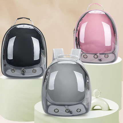 pet products Pet Space Capsule Backpack, Small Medium Cat Puppy Dog Carrier, Transparent Breathable Heat Proof, Pet Carrier for Travel Hiking Walking Camping, Grey.
