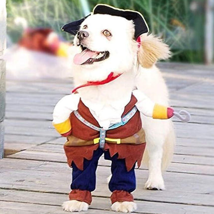pet products New Funny Pet Clothes Pirate Dog Cat Costume Suit Corsair Dressing up Party Apparel Clothing for Cat Dog Plus Hat.