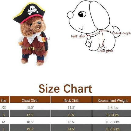 pet products New Funny Pet Clothes Pirate Dog Cat Costume Suit Corsair Dressing up Party Apparel Clothing for Cat Dog Plus Hat.