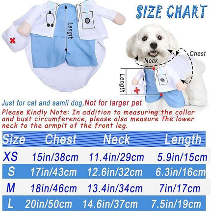 pet products Funny Small Dog Doctor Coat Onesie - Cat & Puppy Halloween Costume - Doctor Uniform Apparel.