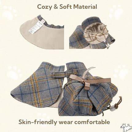 Pet products Dog Costume-Cute Detective Pet Clothes Set Halloween Cosplay Party Outfit Winter Fashion Cape Cloak Hat for Small Medium Dog & Cat Kitten.