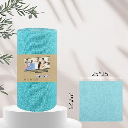 Christmas gift 50-Piece 25x25cm Polycotton Cleaning Cloth Roll, Reusable Dual-Use Dish & Surface Wipes for Home & Kitchen（blue）.