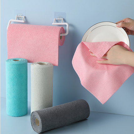 Christmas gift 50-Piece 25x25cm Polycotton Cleaning Cloth Roll, Reusable Dual-Use Dish & Surface Wipes for Home & Kitchen（blue）.