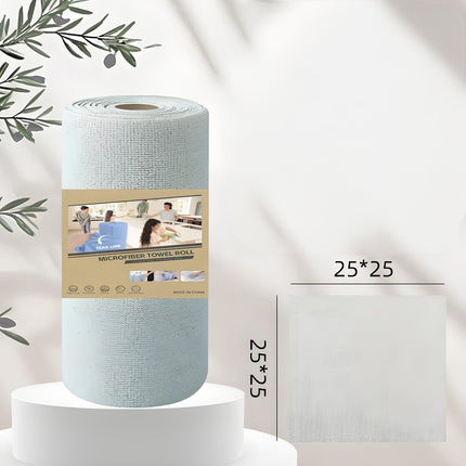 Christmas gift 50-Piece 25x25cm Polycotton Cleaning Cloth Roll, Reusable Dual-Use Dish & Surface Wipes for Home & Kitchen（blue）.