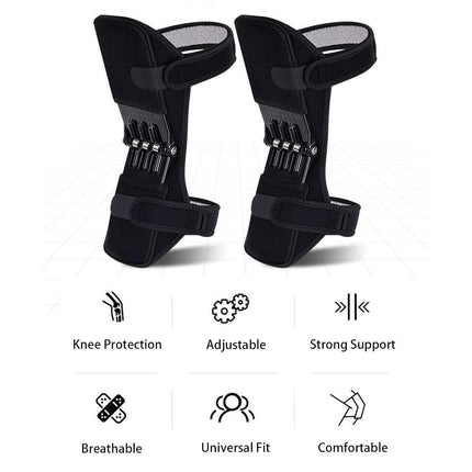 Power Knee Braces (2 Pack): 4-Spring Joint Support, Adjustable Stabilizer for Pain Relief, Sports & Daily Use.