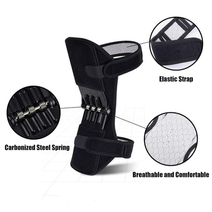 Power Knee Braces (2 Pack): 4-Spring Joint Support, Adjustable Stabilizer for Pain Relief, Sports & Daily Use.