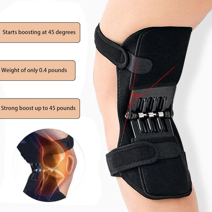 Power Knee Braces (2 Pack): 4-Spring Joint Support, Adjustable Stabilizer for Pain Relief, Sports & Daily Use.