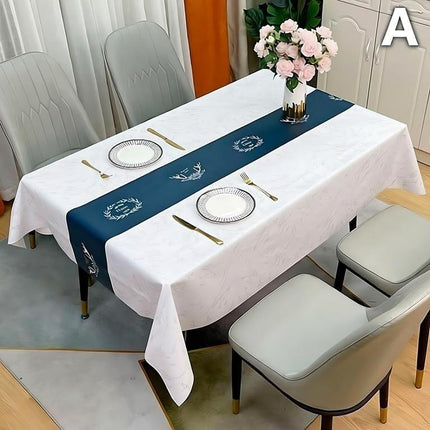 Waterproof Oilproof Washable Heat-Resistant PVC Tablecloth - 5 Patterns & Sizes for Home, Restaurant & Picnic Dining（D,220*138）.