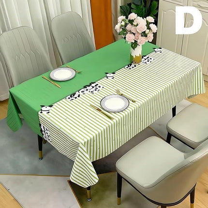 Waterproof Oilproof Washable Heat-Resistant PVC Tablecloth - 5 Patterns & Sizes for Home, Restaurant & Picnic Dining（D,220*138）.