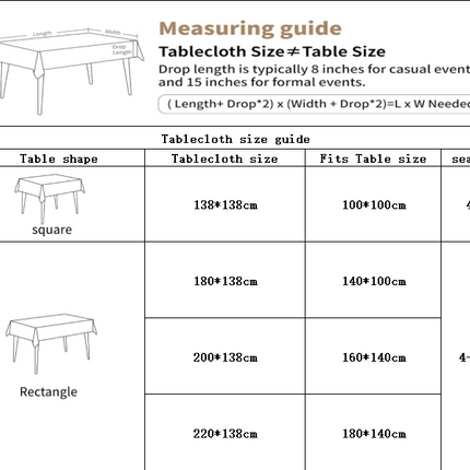 Waterproof Oilproof Washable Heat-Resistant PVC Tablecloth - 5 Patterns & Sizes for Home, Restaurant & Picnic Dining（D,220*138）.