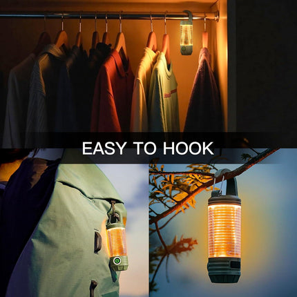 Rechargeable LED Camping Lantern Flashlight: 6 Modes, USB-C, Portable for Hiking, Emergency, Night Walking & Outdoor Adventures（green）.
