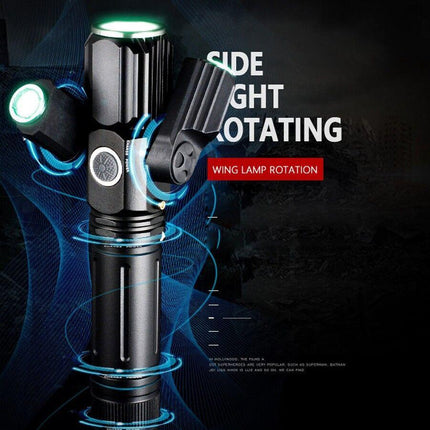 Rotatable Aluminium Alloy Bike Flashlight: USB Rechargeable, 500m Range, 170g with Mount, Perfect for Aussie Night Riders.