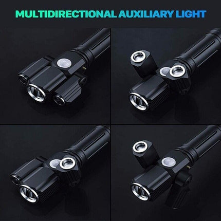 Rotatable Aluminium Alloy Bike Flashlight: USB Rechargeable, 500m Range, 170g with Mount, Perfect for Aussie Night Riders.