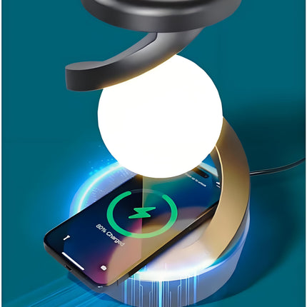 Rotating Levitating Night Light with RGB Colors & Wireless Charging: 1-Second Palm-Activated Spin, Motion-Sensing – Futuristic Lighting for Australian Bedrooms & Offices.