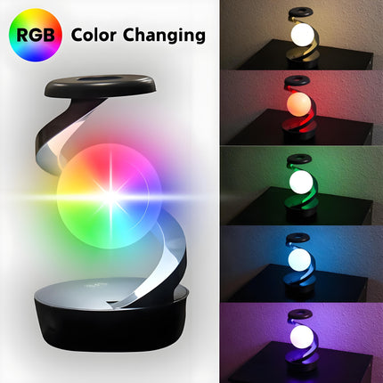 Rotating Levitating Night Light with RGB Colors & Wireless Charging: 1-Second Palm-Activated Spin, Motion-Sensing – Futuristic Lighting for Australian Bedrooms & Offices.
