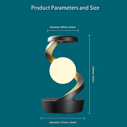 Rotating Levitating Night Light with RGB Colors & Wireless Charging: 1-Second Palm-Activated Spin, Motion-Sensing – Futuristic Lighting for Australian Bedrooms & Offices.