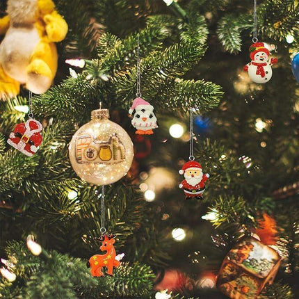 30pcs Mini Christmas Ornaments for Mini Tree Decorations Small Christmas Ornaments Resin Miniatures for Craft Christmas Decor.