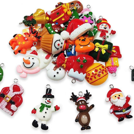 30pcs Mini Christmas Ornaments for Mini Tree Decorations Small Christmas Ornaments Resin Miniatures for Craft Christmas Decor.
