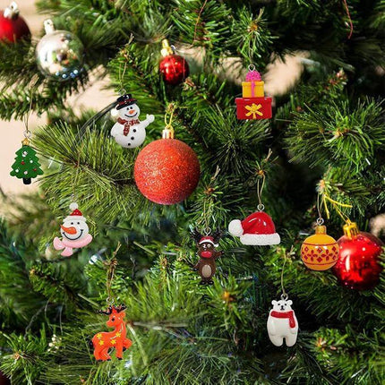 30pcs Mini Christmas Ornaments for Mini Tree Decorations Small Christmas Ornaments Resin Miniatures for Craft Christmas Decor.