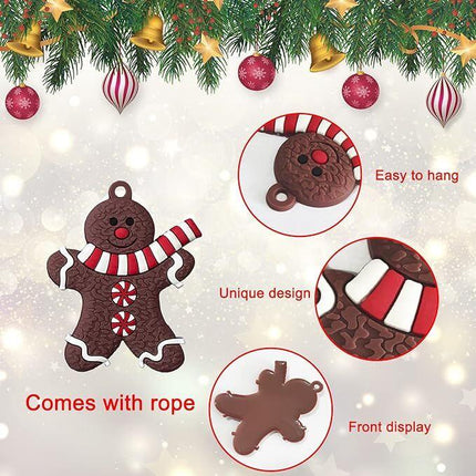 24pcs Christmas Ornaments Cute Snowman Xmas Tree Decorations Santa Claus Plastic Figurines Ornaments with Sugar Cookie House for Christmas Tree Hanging Party DIY Decor 3 Inch Tall.
