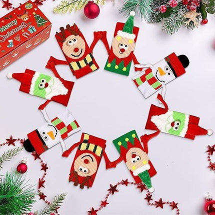 4 Pairs Christmas Socks, Crazy Holiday Hand Holding Socks Funny Christmas Stocking Stuffers.