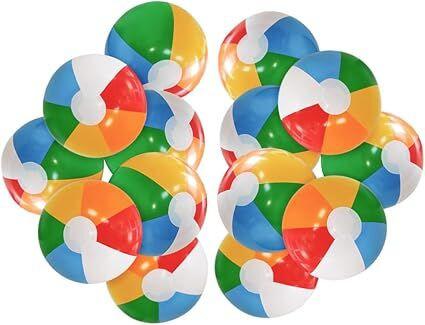 12'' Beach Ball for Kids: 14 Pack Beach Balls Bulk Inflatable Pool - Beach Balls Bulk Hawaiian Tropical Theme Christmas Party Decorations Favors Supplies.