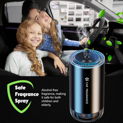 Smart Car Air Freshener with Starry Lights Projector: Automatic Aroma Diffuser, 3 Modes, Rechargeable for Car & Home.