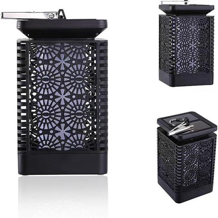 2-Pack Solar Garden Stake Light with Floral Pattern: 12 LED Outdoor Decorative Light with Multiple Mounting Options.