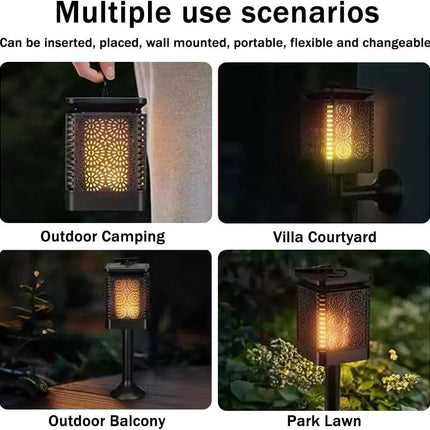 2-Pack Solar Garden Stake Light with Floral Pattern: 12 LED Outdoor Decorative Light with Multiple Mounting Options.