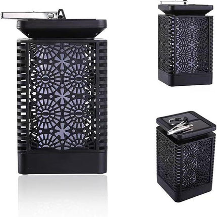 4-Pack Solar Garden Stake Light with Floral Pattern: 12 LED Outdoor Decorative Light with Multiple Mounting Options.