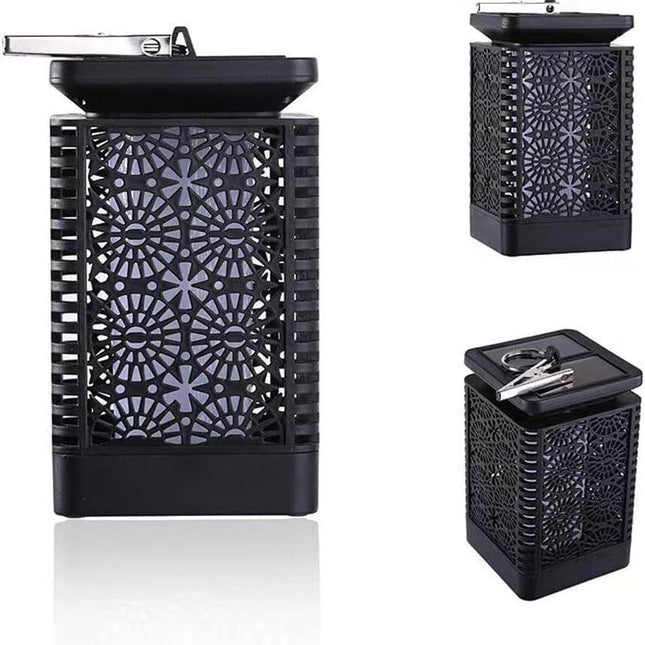 4-Pack Solar Garden Stake Light with Floral Pattern: 12 LED Outdoor Decorative Light with Multiple Mounting Options.