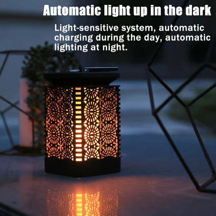 4-Pack Solar Garden Stake Light with Floral Pattern: 12 LED Outdoor Decorative Light with Multiple Mounting Options.