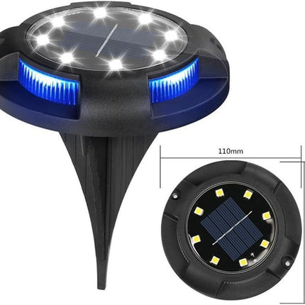 4-Pack Solar Ground Lights: 8-LED Outdoor Garden Pathway Lights with IP65 Waterproof for Lawn, Patio & Landscape.