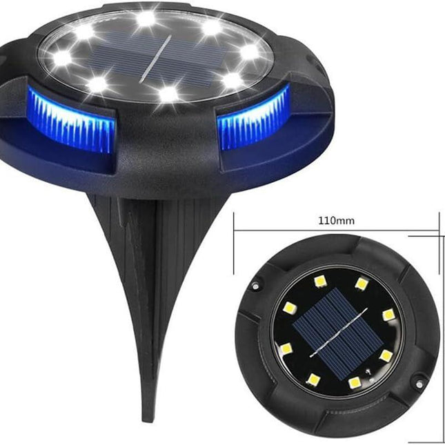 4-Pack Solar Ground Lights: 8-LED Outdoor Garden Pathway Lights with IP65 Waterproof for Lawn, Patio & Landscape.