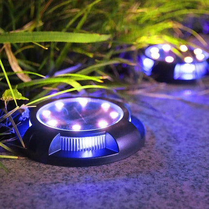 4-Pack Solar Ground Lights: 8-LED Outdoor Garden Pathway Lights with IP65 Waterproof for Lawn, Patio & Landscape.