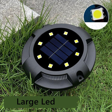 4-Pack Solar Ground Lights: 8-LED Outdoor Garden Pathway Lights with IP65 Waterproof for Lawn, Patio & Landscape.