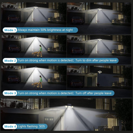 Solar Motion Sensor Outdoor Lights (2-Pack) with 288 LEDs & 2800LM: 270° Wide Angle, IP65 Waterproof, Remote-Controlled for Aussie Yards.