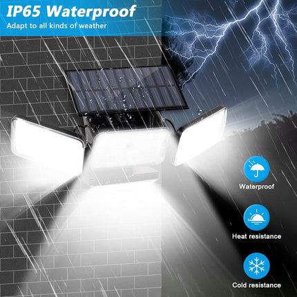Solar Motion Sensor Outdoor Lights (2-Pack) with 288 LEDs & 2800LM: 270° Wide Angle, IP65 Waterproof, Remote-Controlled for Aussie Yards.