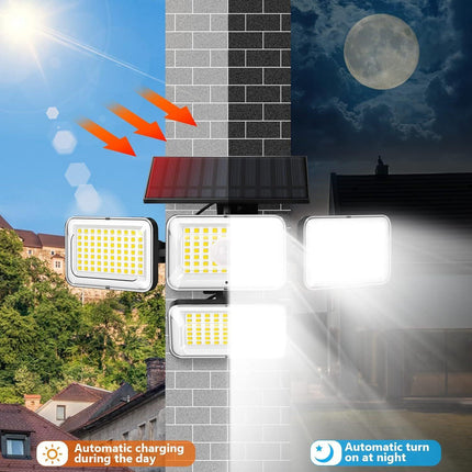 Solar Motion Sensor Outdoor Lights (2-Pack) with 288 LEDs & 2800LM: 270° Wide Angle, IP65 Waterproof, Remote-Controlled for Aussie Yards.